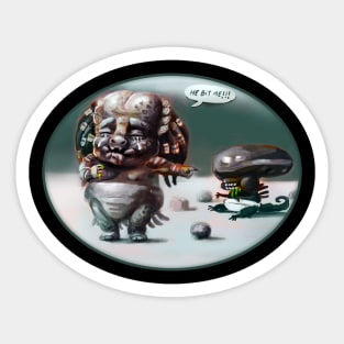 Predator and Alien Babies Sticker